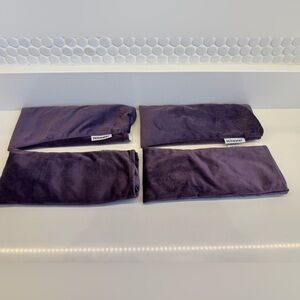 Set of (4) lavender weighted eye masks with removable velvet covers